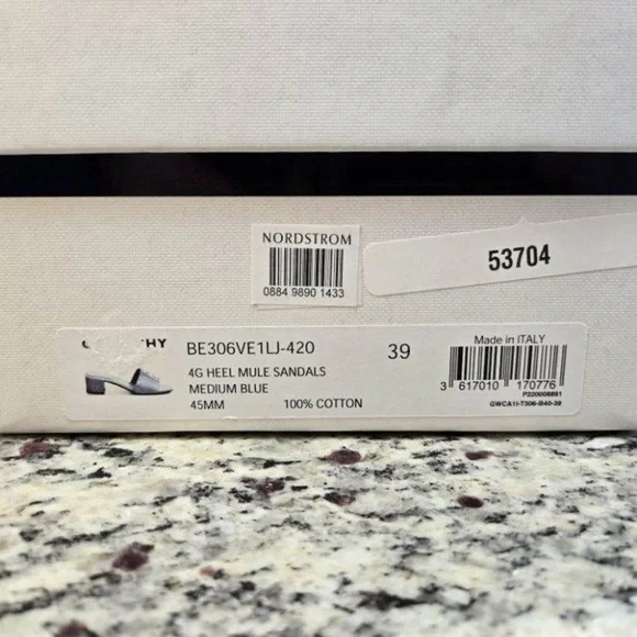 NEW Givenchy Distressed Denim Slides Size 39 45mm Heels - Picture 11 of 11